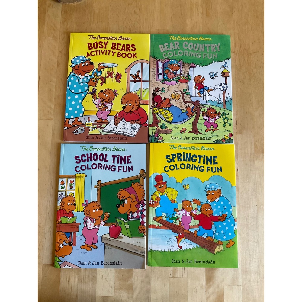The Berenstain Bears Coloring and Activity Book Set of 4 Stan & Jan Berenstain